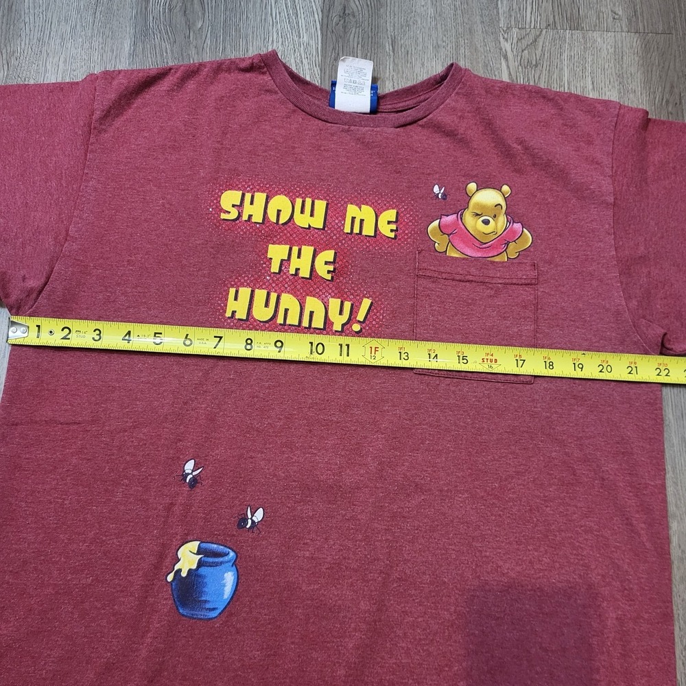 Vintage Rare Winnie the Pooh Graphic T-shirt Honey Pot Bees Show Me The Hunny LG - Picture 2 of 9
